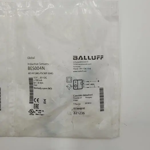 New | in-Stock BALLUF BALLUF INDUCTIVE SENSOR BES004N BES M12MG-PSC80F-S04G Sensors | ND Industrial Surplus #1222231