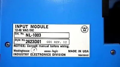 NEW WESTINGHOUSE NL-1003 INPUT MODULE 2623D01 G01 REV.12 NL1003