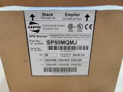 New | in-Stock HAMMOND POWER SOLUTIONS INC. SP50MQMJ Transformers British Columbia CA | Lenmark #1426948