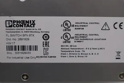 PHOENIX CONTACT FL SWITCH SFN 8TX ETHERNET SWITCH 2891929 STK K-402-D