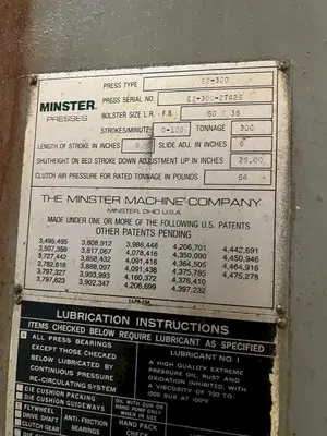 USED 1991 MINSTER E2-300-60-36
