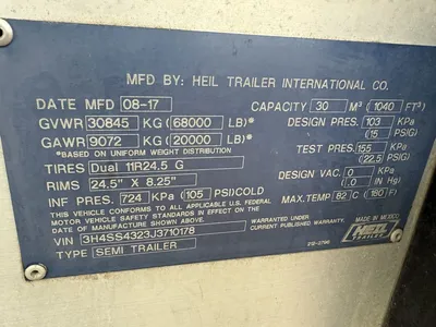 Used 2018 HEIL PNEUMATIC 30 Tanker Trailers Minnesota US | Carco Truck & Equipment #1514073