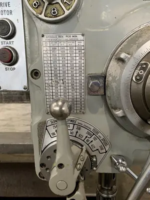 4' X 11" CARLTON 1A RADIAL ARM DRILL. STOCK # 0850023.