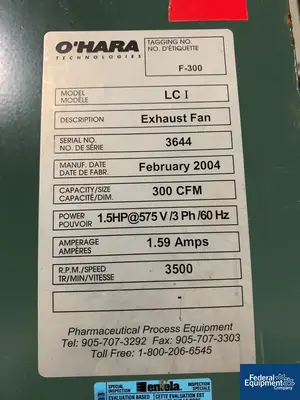 USED O'HARA 11" O'Hara LC1 Labcoat Coating Pan, S/S