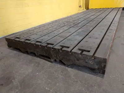 6.5' (80") x 22' (264")  T SLOTTED FLOOR PLATE PLANER TABLE: STOCK #13637