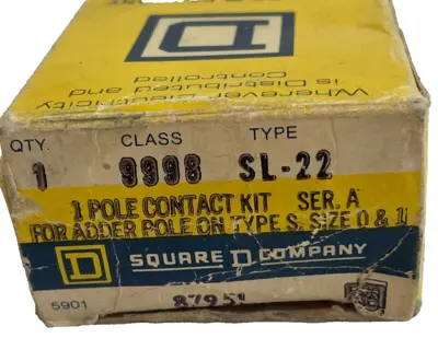 NEW SQUARE D 9998 SL-22 1 POLE CONTACT KIT 9998SL22