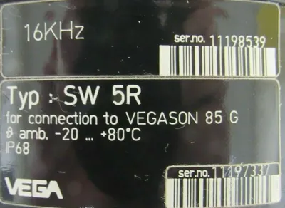 NEW VEGA VEGASON-85-GK ULTRASONIC LEVEL SENSOR SW-5R VEGASON85GK