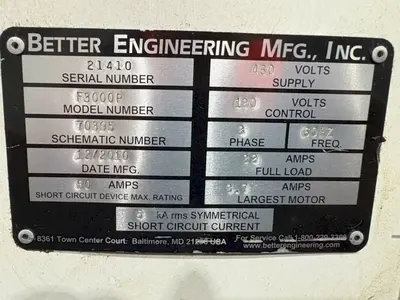 USED BETTER ENGINEERING F3000P