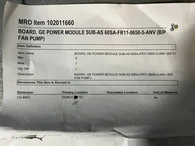 Used GENERAL ELECTRIC 60SAFR1106505ANV AC Drive Power Modules Ohio US | HGR 24 #1324375