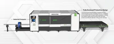2026 Bescutter FLY PRO 5'X10' | 1500W - 6000W IPG | Fiber Laser Metal Sheet and Pipe Cutter Full Enclosure with Parallel Shuttle Table