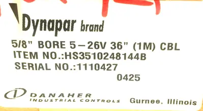 NEW DYNAPAR HS3510248144B ENCODER 5/8" BORE 5-26V (1M) CABLE