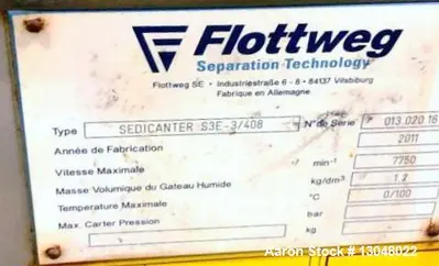 USED FLOTTWEG S3E-3/408 SEDICANTER