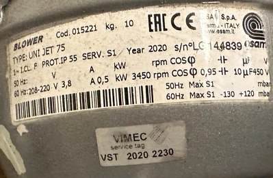 ESAM UNIJET75 3/4HP REGENERATIVE BLOWER