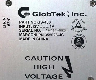 NEW GLOBTEK GS-400 POWER SUPPLY GS400