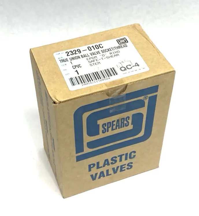 New | in-Stock Spears True Union PVC Ball Valve, SOC/FNPT, Gray 1", EPDM Pump & Valve Parts Michigan US | Maverick Industrial Sales #1395718