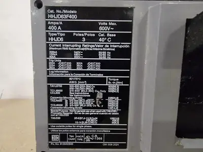 Used SIEMENS HHJD63F400 Switchgears British Columbia CA | Lenmark #1427022
