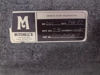 60" X 36" X 6.25" THICK BLACK GRANITE INSPECTION TABLE W/ STAND: STOCK #19633