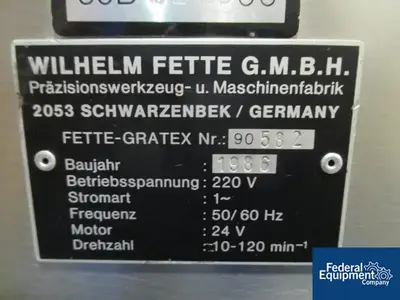 USED Fette Fette Gratex Tablet Deduster