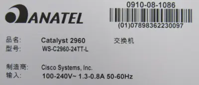 NEW CISCO WS-C2960-24TT-L ETHERNET SWITCH 0910-08-1086 COM3L00BRF WSC296024TTL