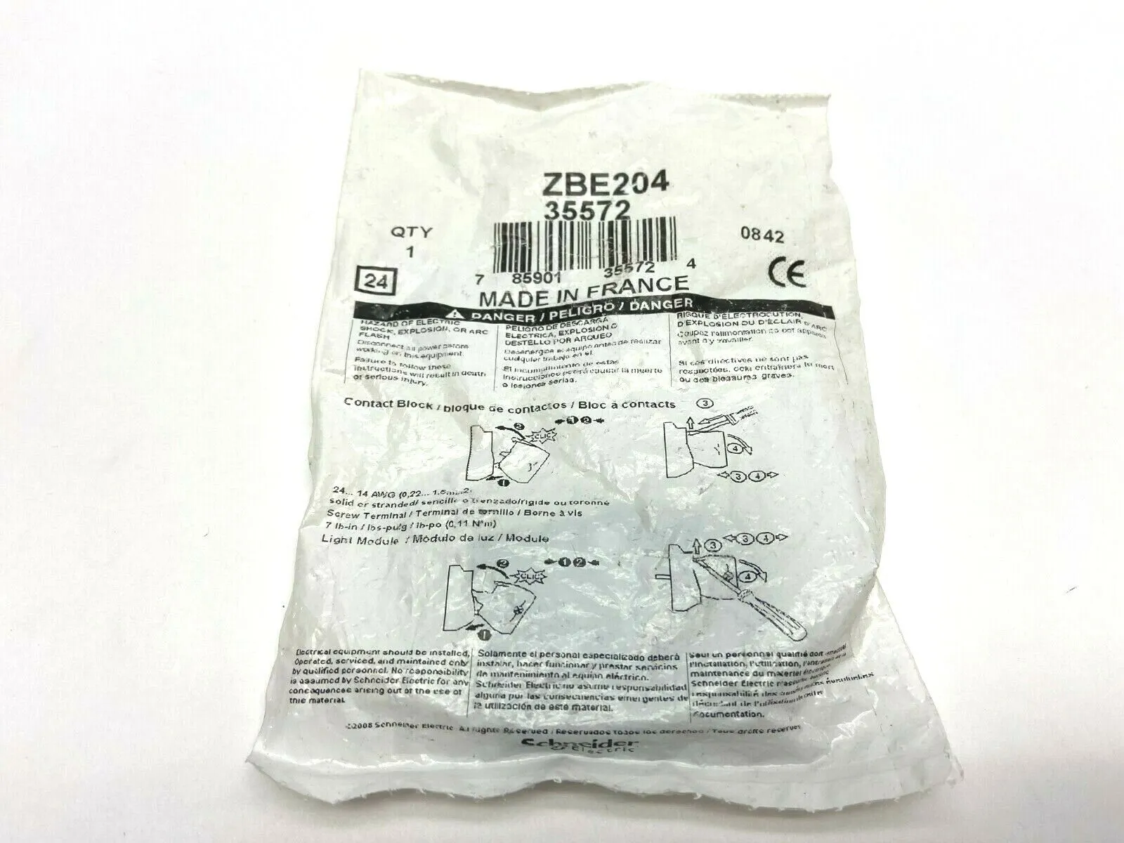 ZBE2045 | Schneider  35572 Contact Block - New