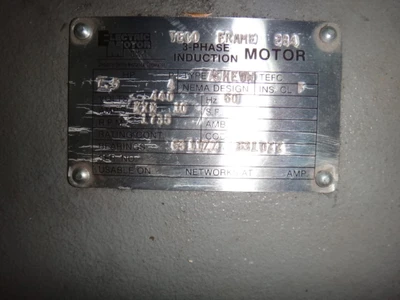 TECO 75 hp, 1800 rpm motor
