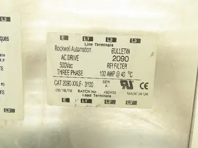 Rockwell Automation 2090-XXLF-3100 AC Drive RFI Filter 500V 3PH 100 AMP