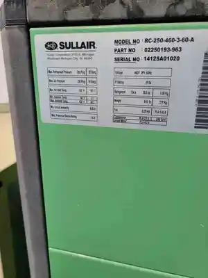 USED SULLAIR RC-250-460-3-60-A