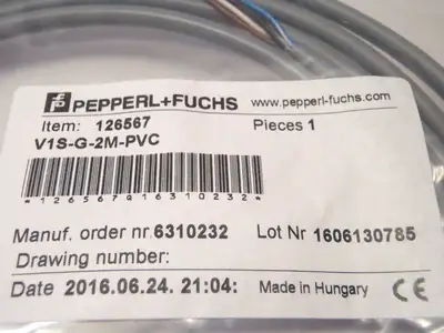 V1S-G-2M-PVC,126567 | Pepperl+Fuchs V1S-G-2M-PVC Male Cordset Single-Ended M12 Straight A-Coded 126567 - New