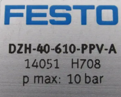 NEW FESTO DZH-40-610-PPV-A FLAT CYLINDER 14051 DZH40610PPVA