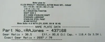 NEW STOBER 437168 GEARBOX RATIO 38.5:1 TYPE- RAJONES-437168