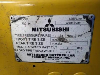 USED MITSUBISHI CATERPILLAR FGC18K