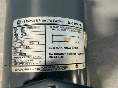 Used GENERAL ELECTRIC 5BPA56KAG20 Motors (misc) Ohio US | HGR 24 #1453695