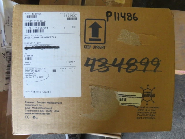 Rosemount 3051S1CD0A2F12A1AB1K5M5L4 , Cal. 0-3" H2O Unused