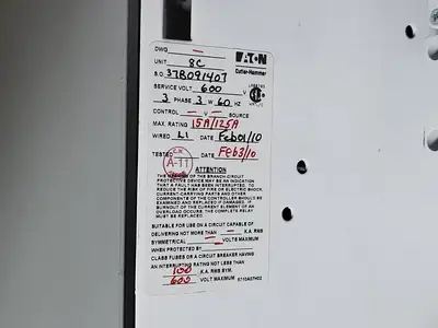 125/15A, 3P, 600V, Disconnect Switch HFD3125 Bucket for Freedom 2100 MCC Frame