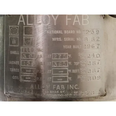 Used Alloy Fab Inc Stainless Steel Jacketed Kettle Mix Tank 36 Gallon