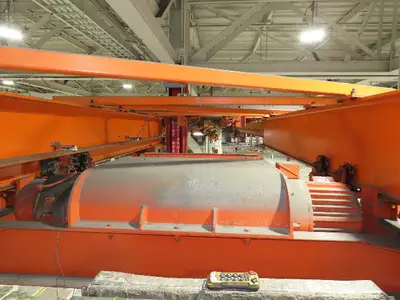 Cleveland Tramrail P&H 6 Ton Double Girder Underhung Bridge Crane 45' 10" Span