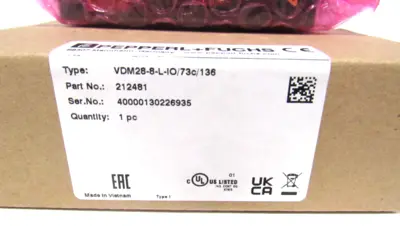 NEW PEPPERL+FUCHS VDM28-8-L-IO/73C/136 DISTANCE SENSOR 212481 VDM288LIO73C1
