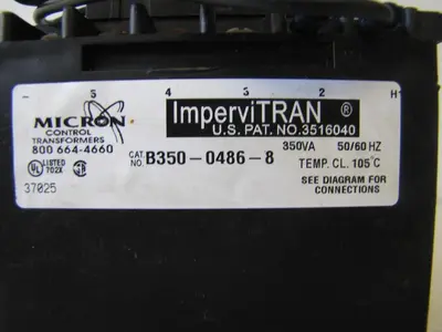 Micron Impervitran 350 VA Control Transformer  460/230V Primary 115V Secondary