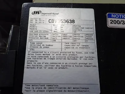 USED INGERSOLL RAND UP625125HA