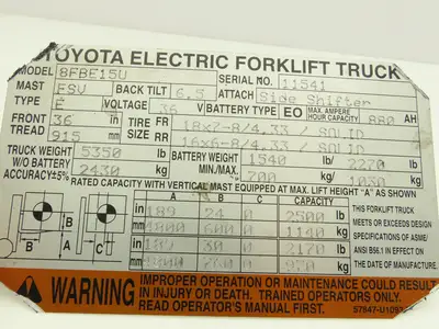 Toyota Electric Forklift Brake Pedal Master Cylinder Assembly From 8FBE15U
