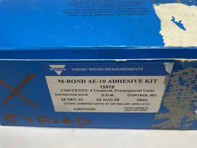 Used Vishay M-Bond AE-10 Adhesive Kit EXPIRED DECEMBER 2007 Commercial Materials & Supplies Michigan US | Maverick Industrial Sales #1507396