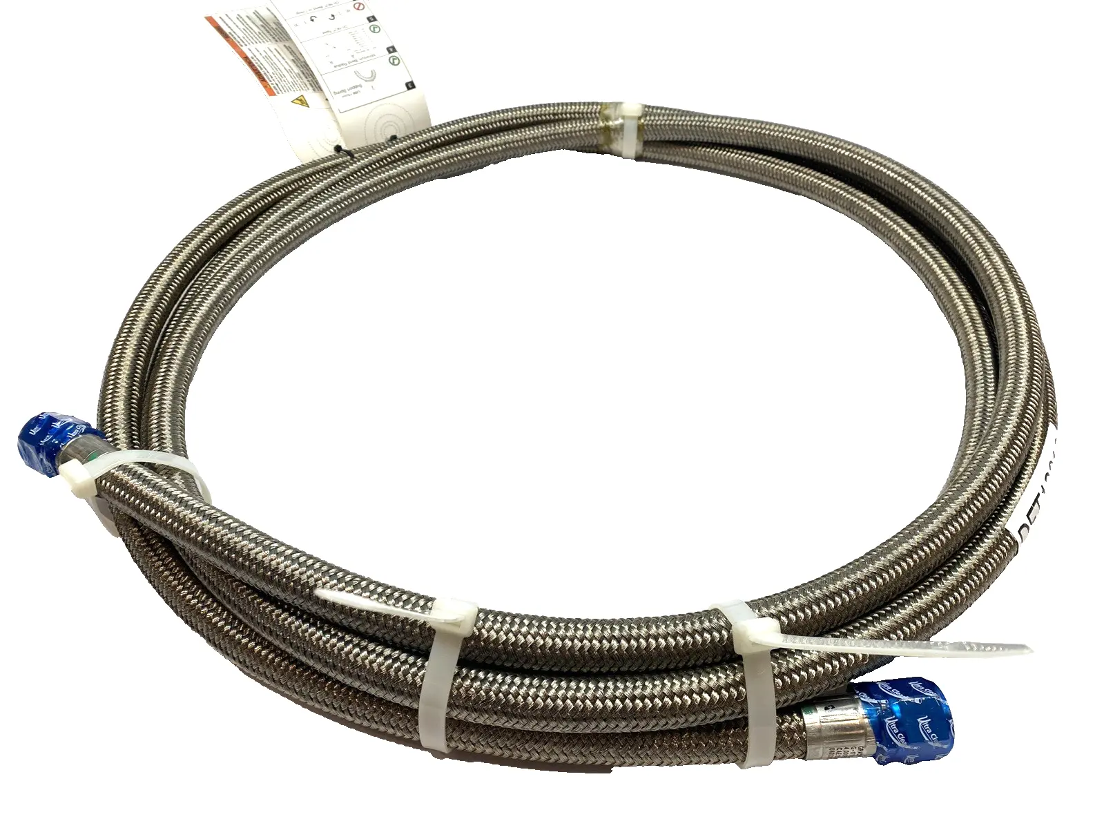 USED GRACO STAINLESS STEEL BRAIDED PTFE HOSE, 4000 PSI JIC 12 COUPLED