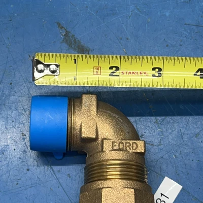 FORD CTS 1 In. 90 Deg. Brass Elbow, Polyethylene Pipe Connector NNB Fast Ship