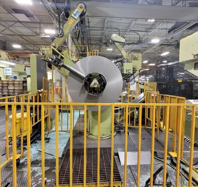 18” X .175”  X 8,000 LBS CWP MODEL #SFAC4-20 SPACE-SAVER AUTOMATIC DOUBLE END SERVO COIL FEED LINE: STOCK #22215