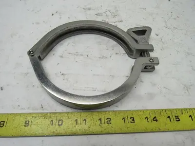 Waukesha Cherry-Burrell 4" Sanitary Hinged Split Clamp Stainless Steel
