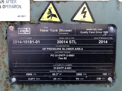 USED 2014 THE NEW YORK BLOWER COMPANY 30014 STL