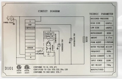 171-0040 27” Undercounter Self Contained Cooler