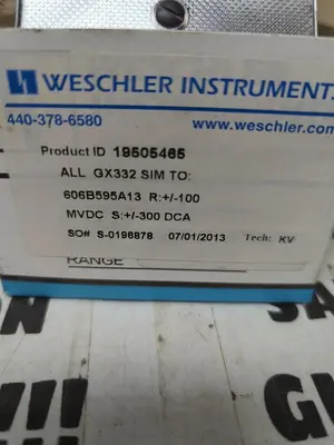 New | in-Stock WESCHLER 19505465 Meters - Misc | Surplus Asset Holdings #1206872