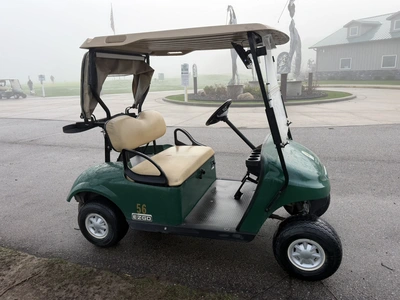 (1) 2017 E-Z-Go golf cart with a Kawasaki gas engine, model 625111G01, includes canopy, ball cover, ...