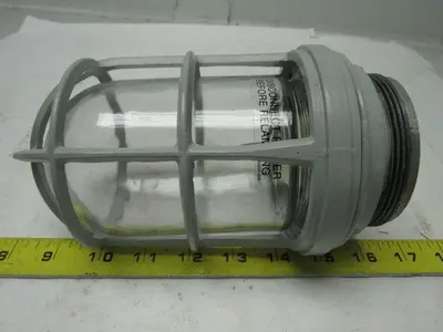 Appleton VU-100 V-51 Fixture Unit. Socket, Globe & Guard, Clear Mixed Lot/2